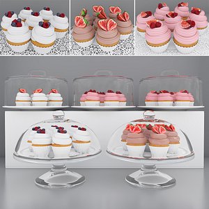 Berry cupcakes 3D model