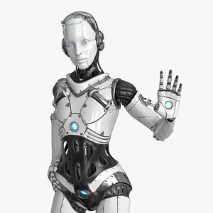 3D model Cyborg Robot  Androgyne RIGGED
