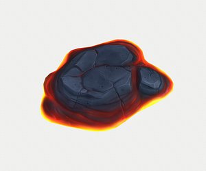 3d model of cartoon volcanic platform