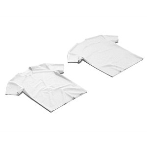 Flat Lay T-shirt front and back - crumpled unisex tshirt 3D model