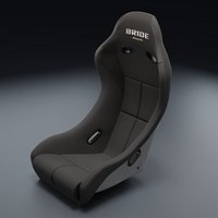 Bride ZIEG IV Wide Classic Seat - Black FRP Silver Shell 3D Model 2026