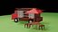 street food truck low poly