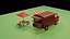 street food truck low poly