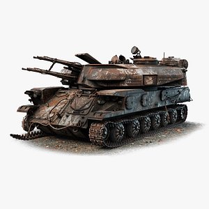 ZSU-23-4 Shilka Destroyed Game Ready model
