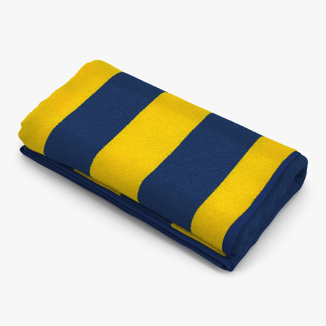 Beach Towel 3 Yellow 3D Model preview