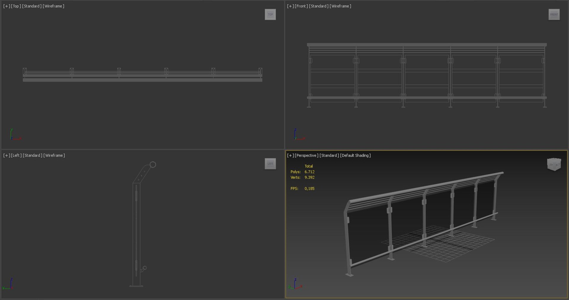 3D railing - TurboSquid 1747345