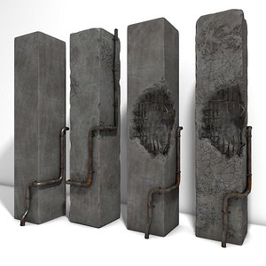 Concrete Pillar Arch Worn And Damaged