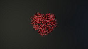 Unrolling Growing Heart Animation