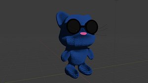 3D CAT WITH GLASSES model