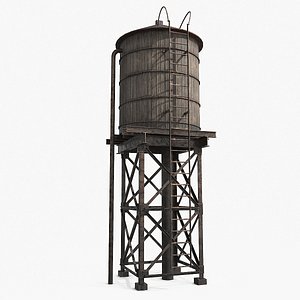 3D Vintage Water Tower v2