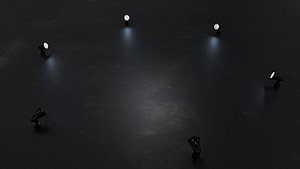 light and render settings with spot lights and rusty iron plate Low-poly 3D model