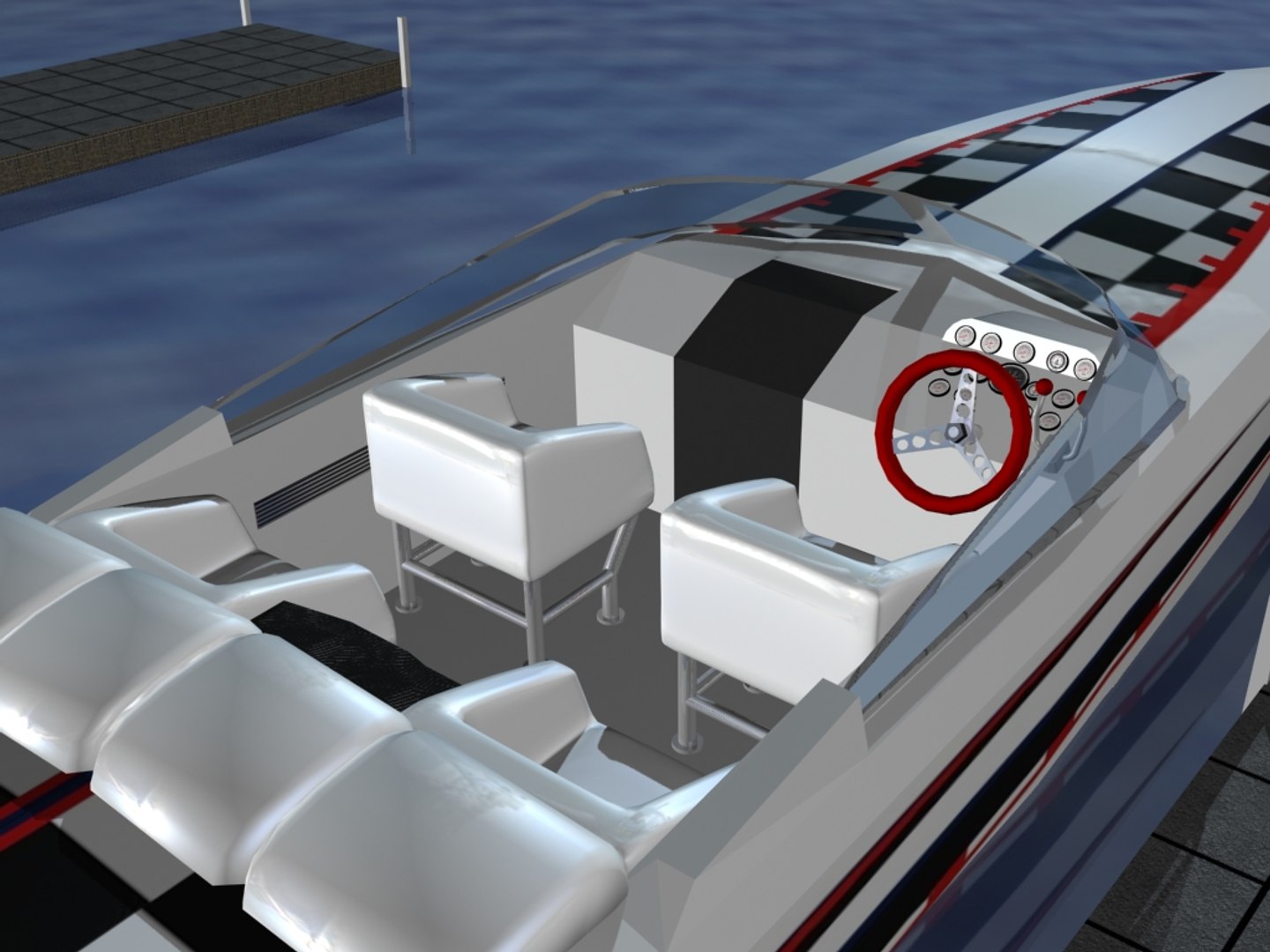3d racing boat speed model