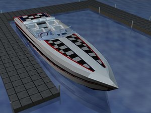 3d racing boat speed model