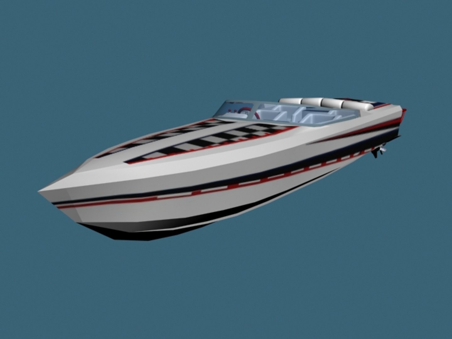 3d racing boat speed model