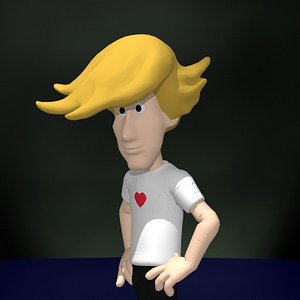 3dsmax cartoon musician teenage boy