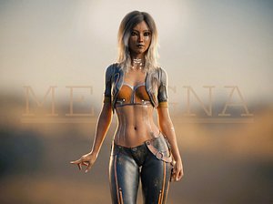 Megna - Cyberpunk Character low-poly