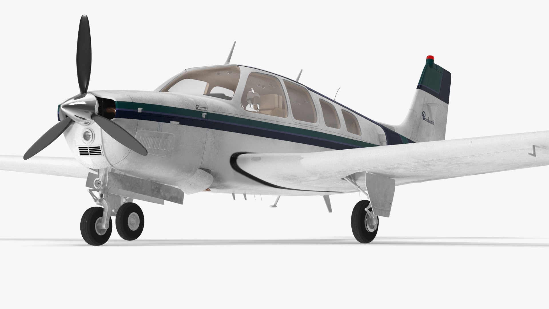 Single Engine Light Aircraft Beechcraft Bonanza 3D model preview