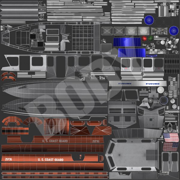 USCG RB-HS 수비수급 해안 경비대 순찰선 3D 모델 - TurboSquid 2128040