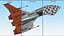 3D model Futuristic Fighter Spaceship in Flight