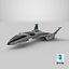 3D model Futuristic Fighter Spaceship in Flight