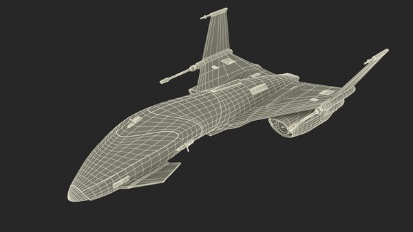 modelo 3d Nave espacial de combate futurista en vuelo - TurboSquid 2352725