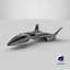 3D model Futuristic Fighter Spaceship in Flight