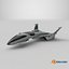 3D model Futuristic Fighter Spaceship in Flight