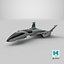 3D model Futuristic Fighter Spaceship in Flight