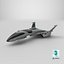 3D model Futuristic Fighter Spaceship in Flight