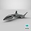 3D model Futuristic Fighter Spaceship in Flight