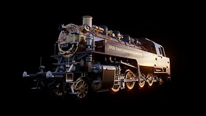 3D br86 steam locomotive animation