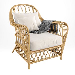 NASSAU RATTAN LOUNGE CHAIR 3D model