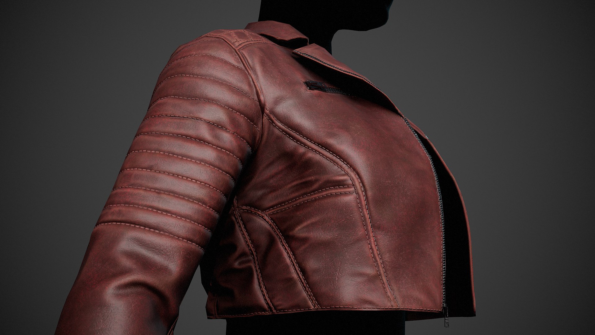 3D Red Biker Jacket Model - TurboSquid 2180077