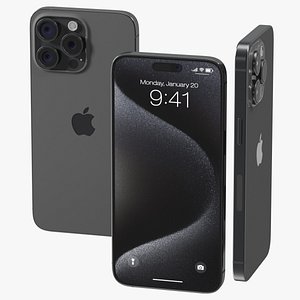 3D Apple IPhone 15 Pro Max Black Titanium