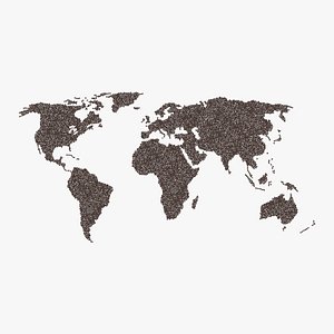 World Map Made Of Coffee Beans