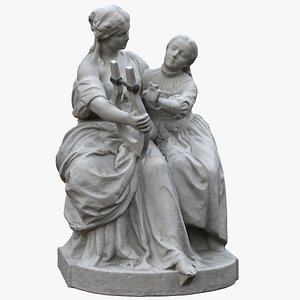 3D women harp model