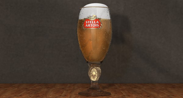 stella artois glass beer 3d model