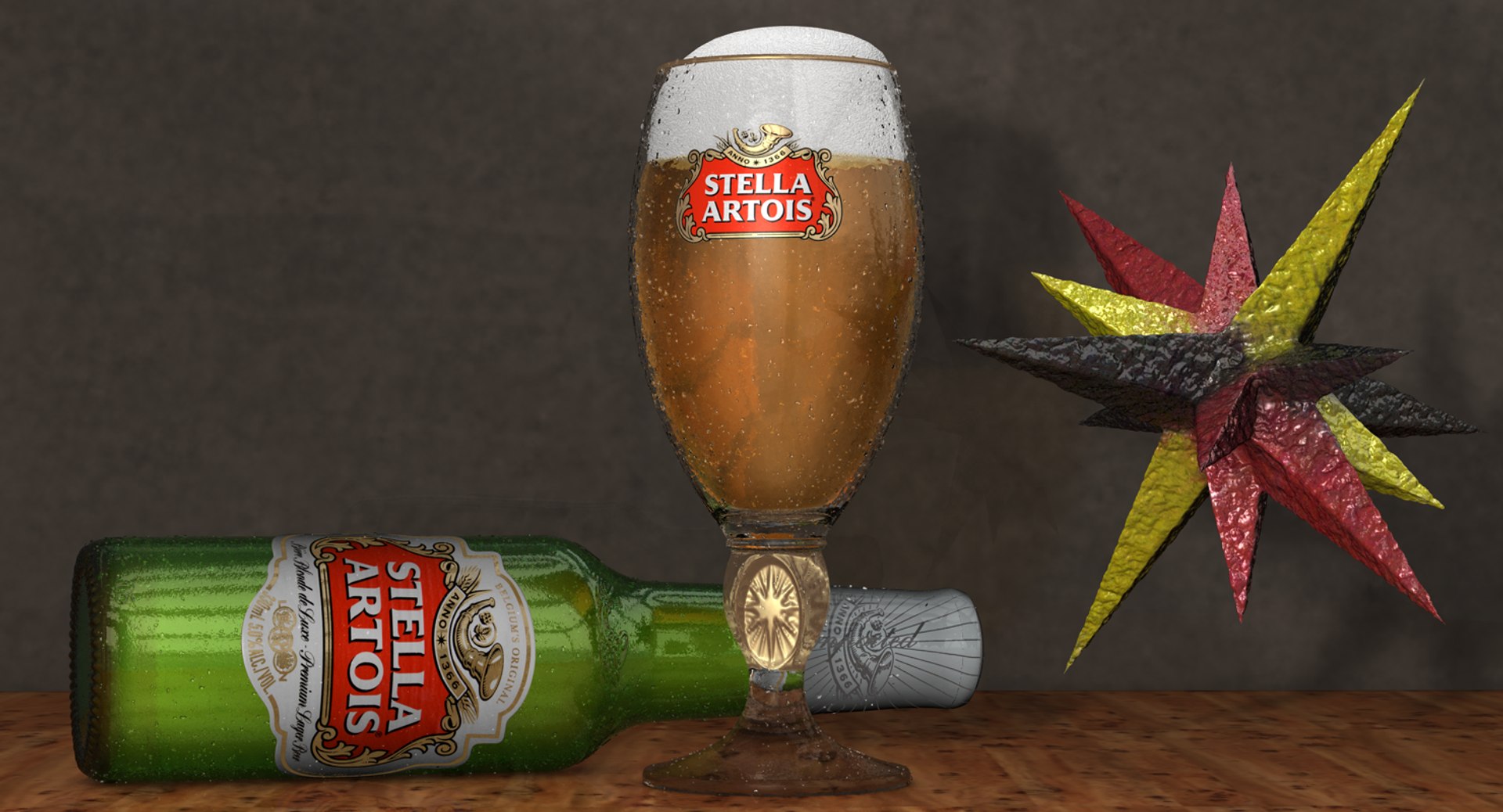 stella artois glass beer 3d model