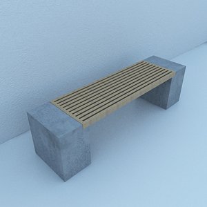 street bench modern 3D model