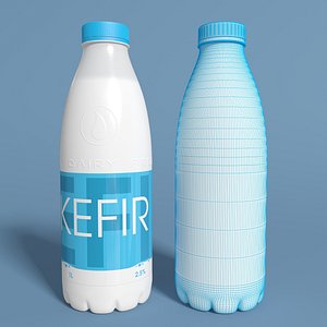 3d kefir milk bottle
