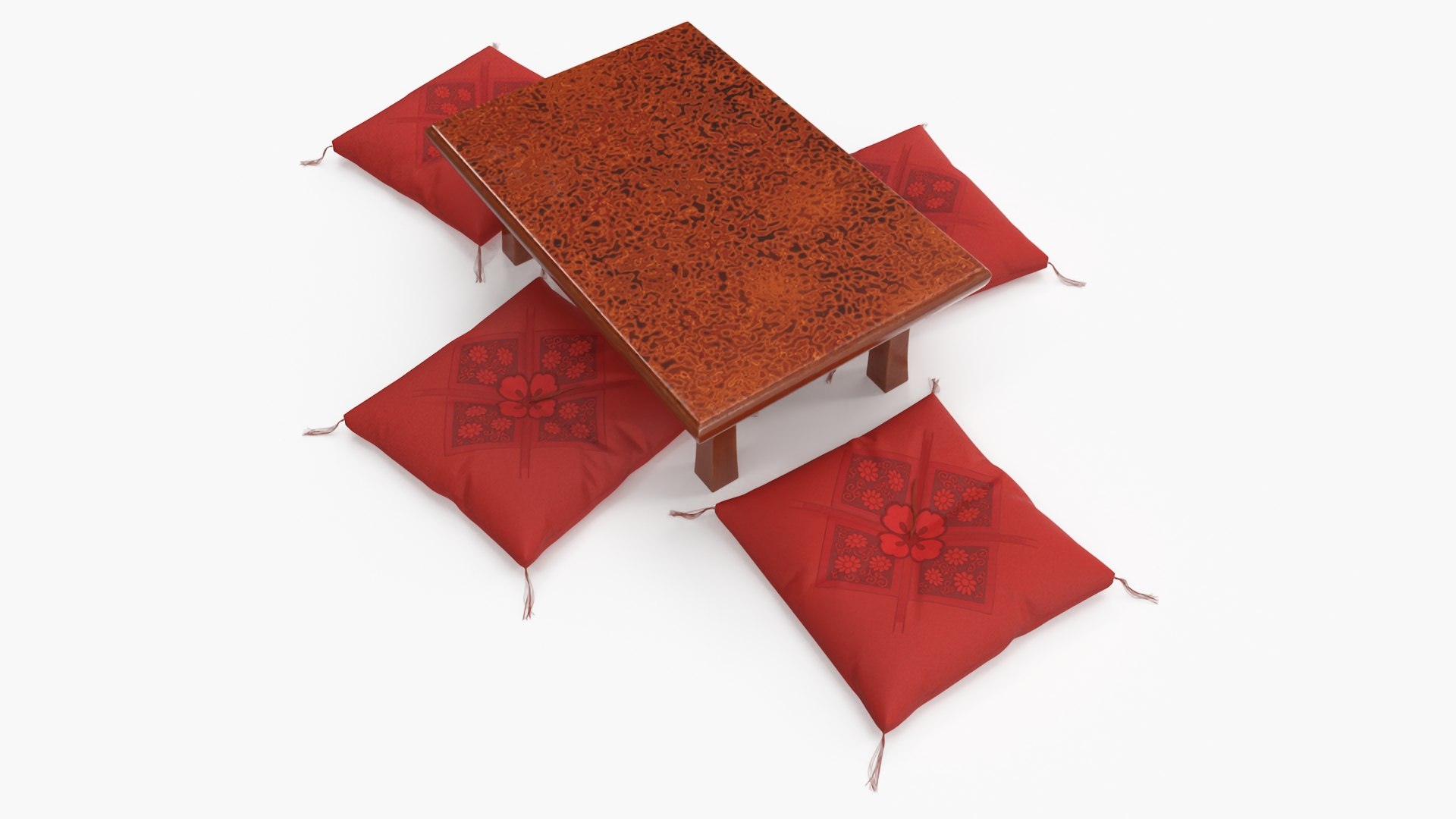 Tatami Tea Table Set 3D model preview