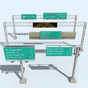 highway signs 3d model