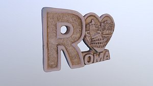 3D model rome heart magnet souvenir