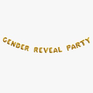 Foil Baloon Words Gender Reveal Party Gold