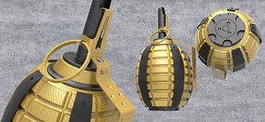 3D grenade gold model