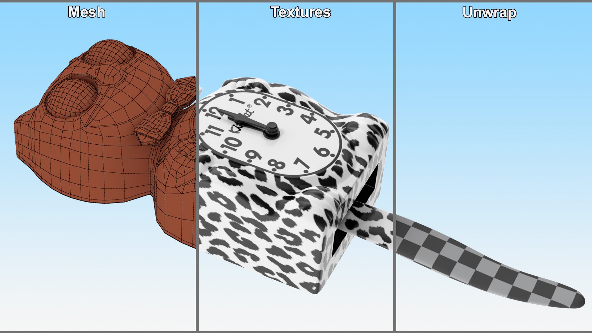 Snow Leopard Kit Cat Clock Rigged 3D Model - TurboSquid 2065193
