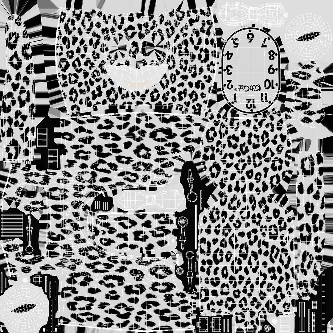 Snow Leopard Kit Cat Clock Rigged 3D Model - TurboSquid 2065193