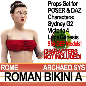 3d model props set daz bikini