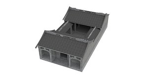 Traditional Chinese Ancestral Hall 3D model