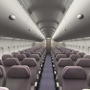 Economy Airplane Cabin Interior